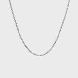 Round Box Chain 2.2mm In Sterling Silver