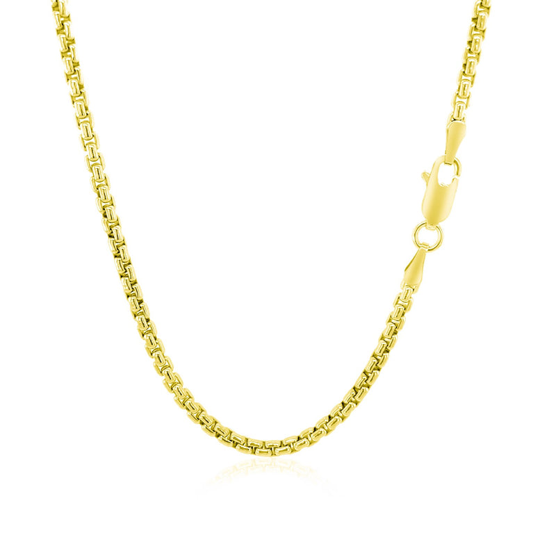 Round Box Chain 2.4mm In 14k Yellow Gold