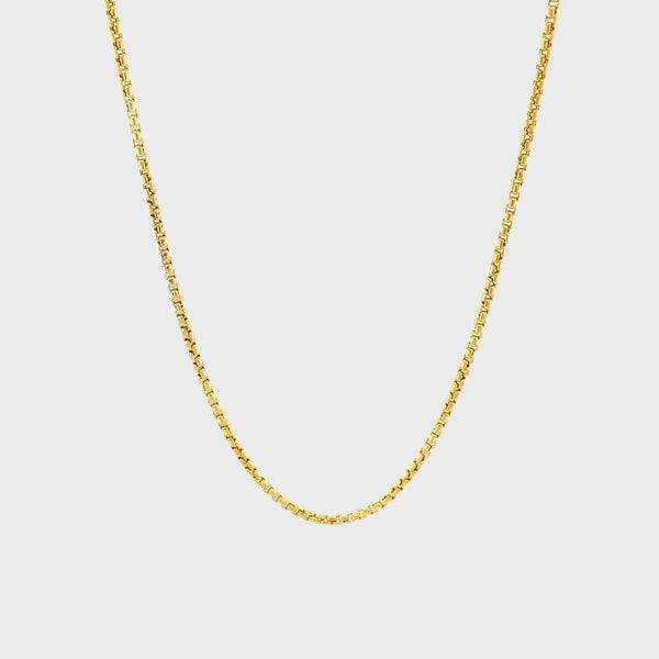 Round Box Chain 2.4mm In 14k Yellow Gold