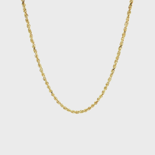 Rope Chain 2.5mm In 10k Yellow Gold