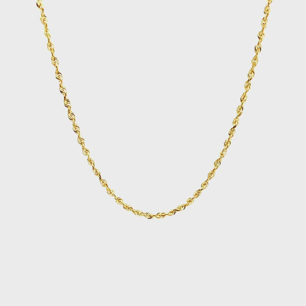 Rope Chain 2.5mm In 14k Yellow Gold